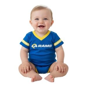 LA Rams NFL Team Apparel Gerber 3–6 Months Onesie Romper Football
